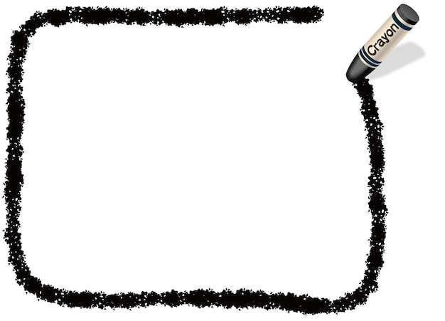 Вектор рисованной черный прямоугольник Карандаш рамка, изолированные на белом фоне.