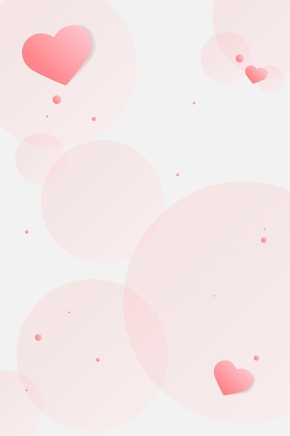 Vector heart bubble pattern pink background