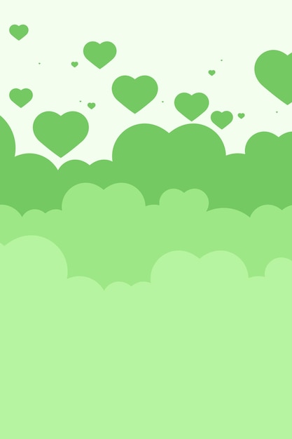 Free vector vector heart above cloud green pastel background