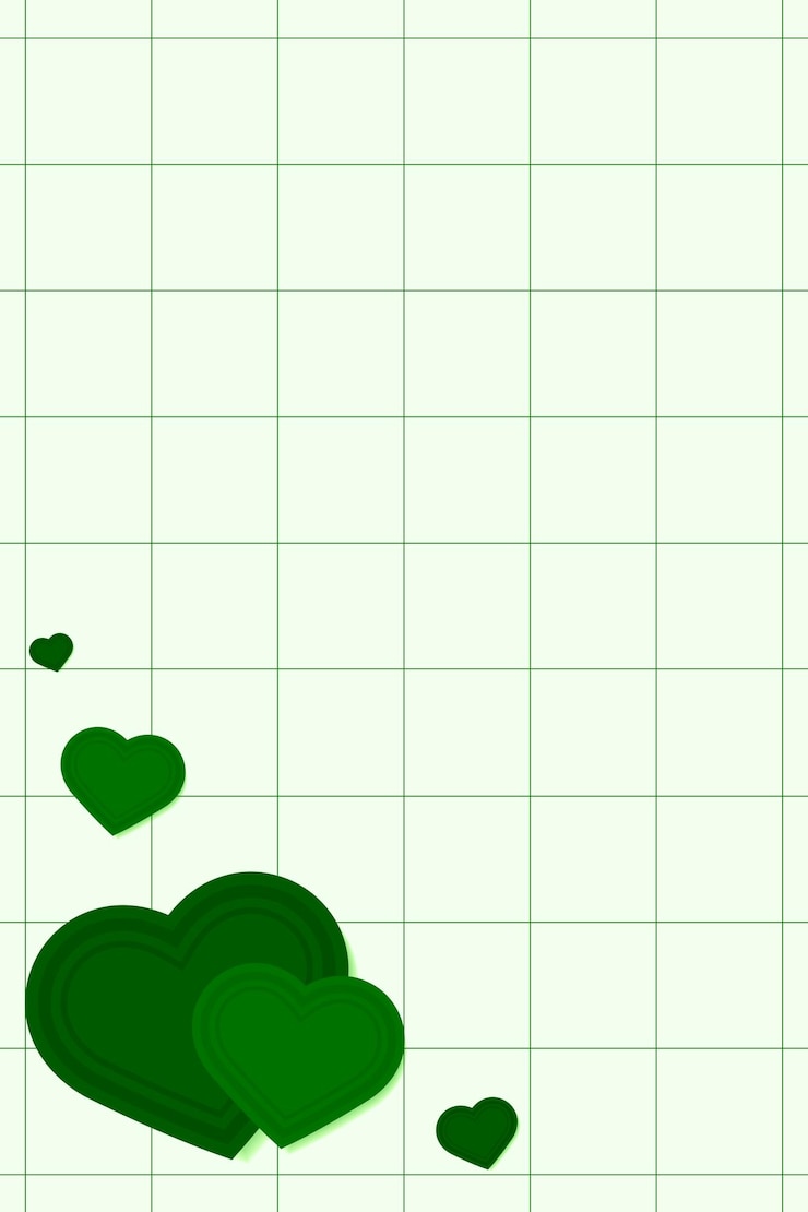 Free Vector vector heart corner border grid pattern green background