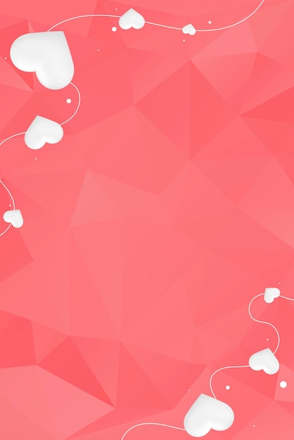 Free vector vector heart string border pink prism pattern background