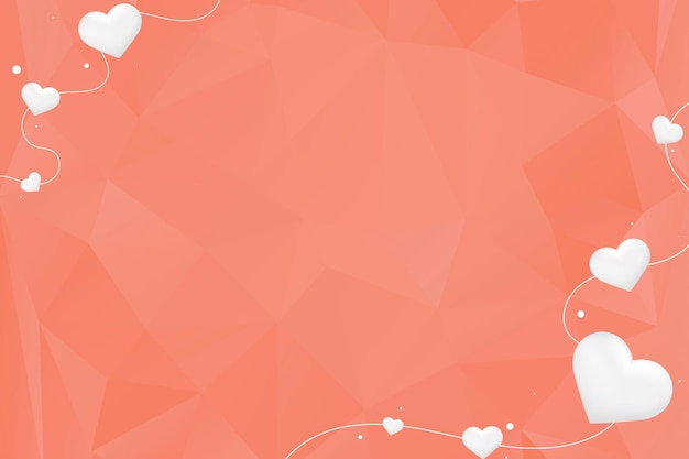 Free vector vector heart string border prism pattern peach background