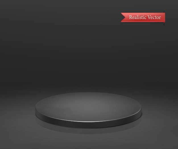 Free vector vector icon black podium stage on black background