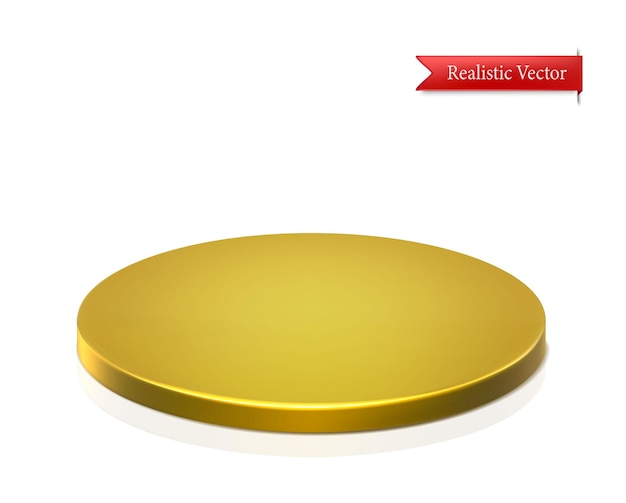 Free vector vector icon golden round stage isolated on white background top view