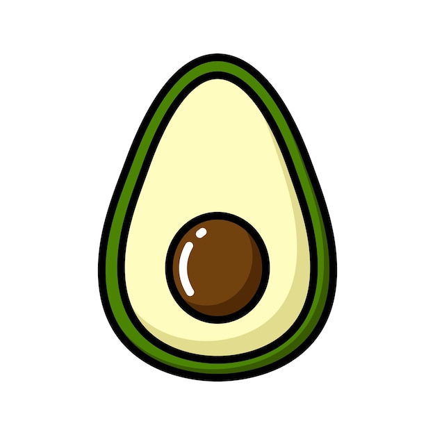 Vector icon illustration. colorful avocado. isolated on white background.