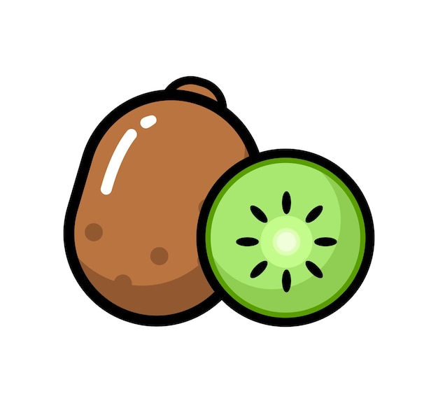 Free vector vector icon illustration. colorful kiwi. isolated on white background.