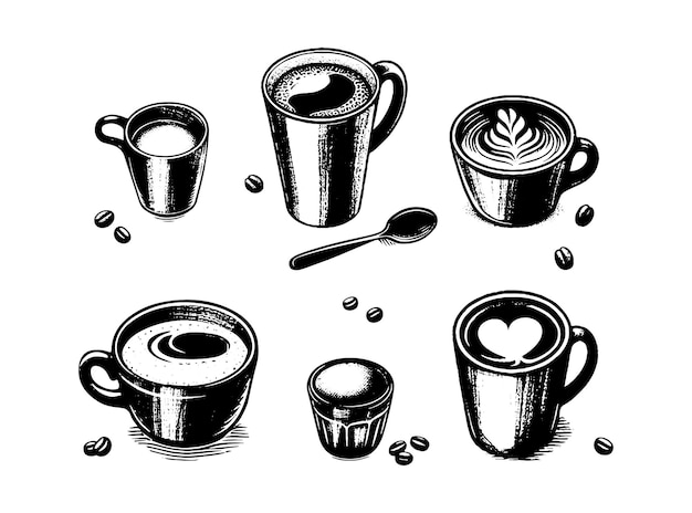 Vettore gratuito illustrazione iconica vettoriale coppa di caffè di carta con spruzzo di caffè sullo sfondo rostieri di caffè premium