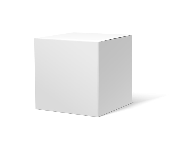 Free vector vector icon illustration white carton box mockup