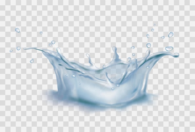 Icona vettoriale sfondo trasparente spruzzi d'acqua goccia