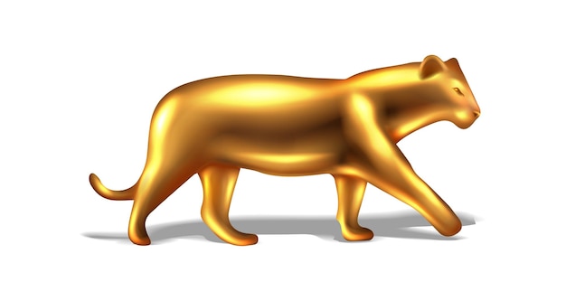 Illustrazione vettoriale. modello di pubblicità. tigre d'oro.