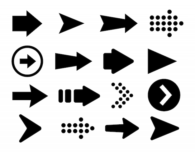 Vector illustration of arrows set