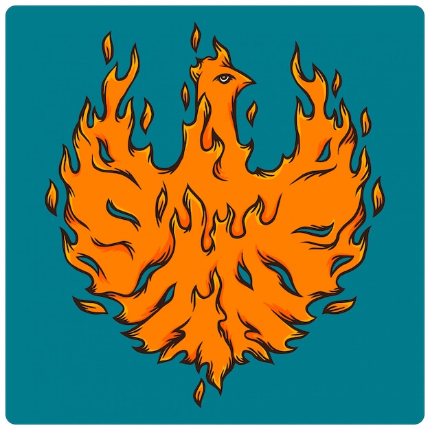 Free vector vector illustration of a burning bird