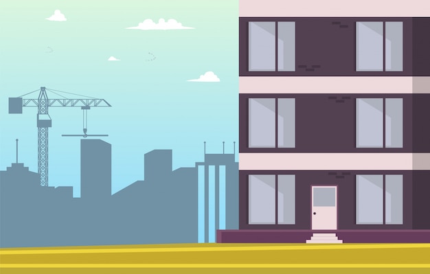 Free vector vector illustration cartoon building new home