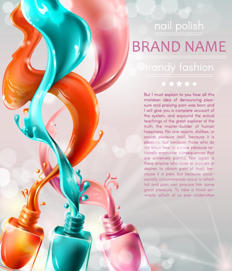 Free Vector vector illustration collection of colored open bottles with nail polish