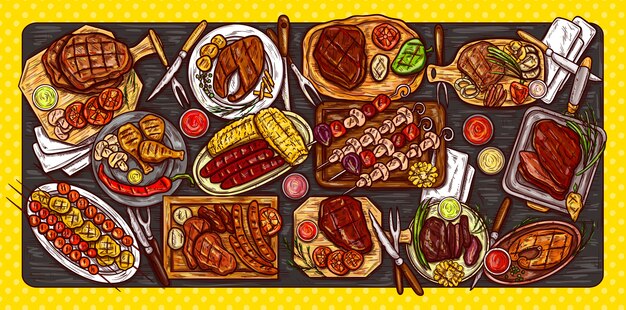 焼肉 画像 無料のベクター ストックフォト Psd