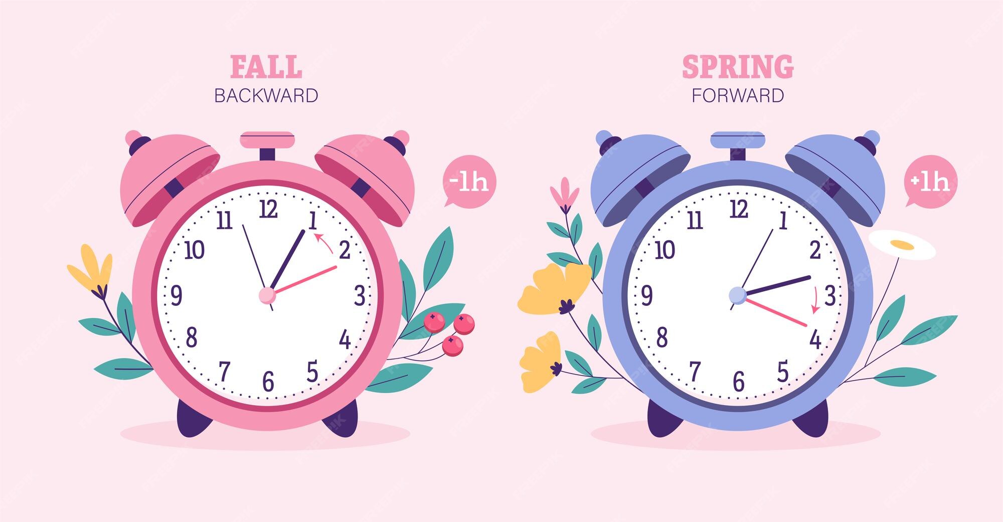 Premium Vector Vector illustration of fall back and spring forward