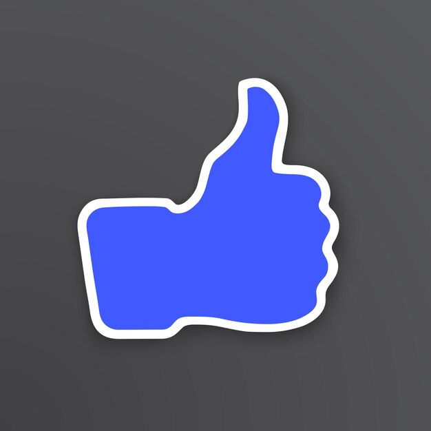 Premium Vector Vector Illustration In Flat Style Sticker With White Contour Of Thumb Up Symbol Of Like