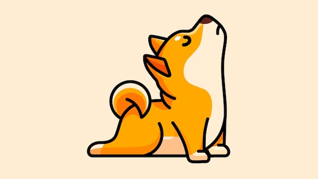Vector illustration of fox stretching lazily