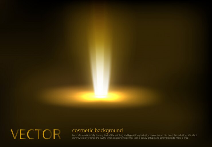 Free Vector vector illustration of a golden light ray, a light beam