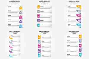 Vettore gratuito illustrazione vettoriale infografica impostata in design piatto per la pubblicità in opuscoli volantini e riviste