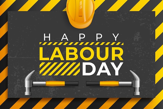 Vector illustration of labour day poster with building tools