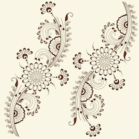 Vector illustration of mehndi ornament. traditional indian style, ornamental floral elements for henna tattoo, stickers, mehndi and yoga design, cards and prints. abstract floral vector illustration.