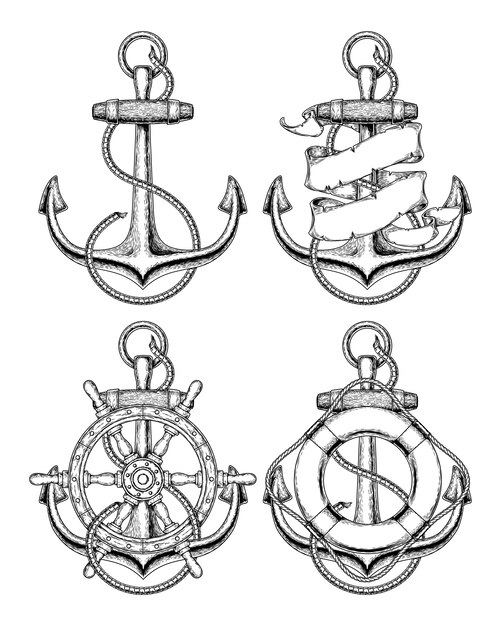 Vector illustration nautical anchor