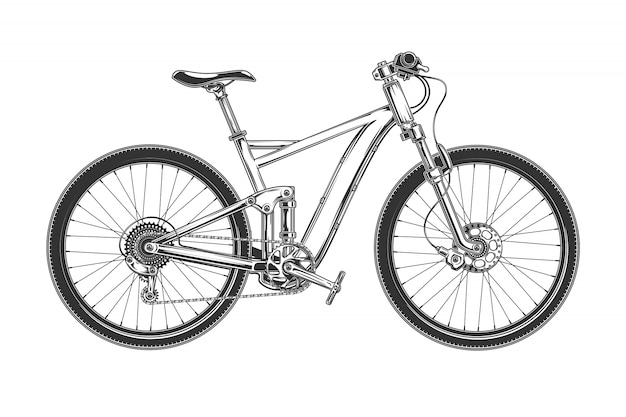 Бесплатное векторное изображение Векторная иллюстрация современного велосипеда