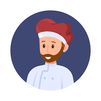 Vector illustration piceola avatar. chef making pizza. chef avatar. cooking in a restaurant or pizzeria.