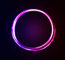 Free vector vector illustration pusple portal flair round circle with sparkles and glow in the dark