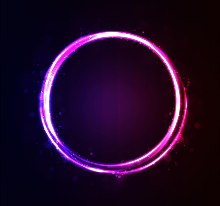 Free Vector vector illustration pusple portal flair round circle with sparkles and glow in the dark