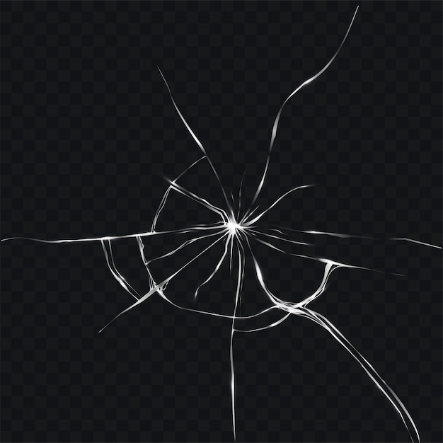 Free vector vector illustration in realistic style of broken, cracked glass