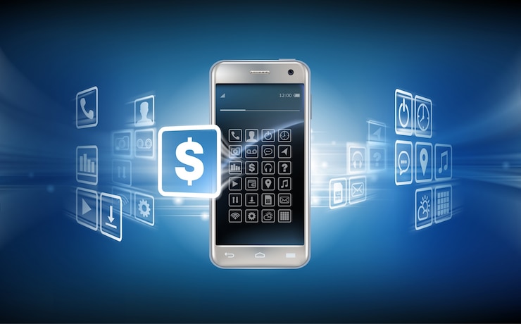 Free Vector vector illustration in a realistic style the concept of mobile payments using the application on your smartphone.