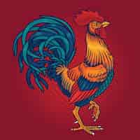 Free vector vector illustration of a rooster