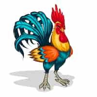 Free vector vector illustration of a rooster