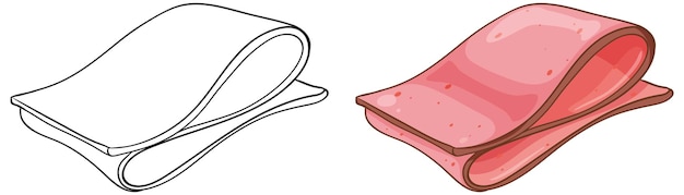Vettore gratuito illustrazione vettoriale del prosciutto a fette