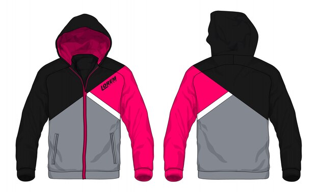 Vector illustration of sport hoodie jacket. | Premium Vector