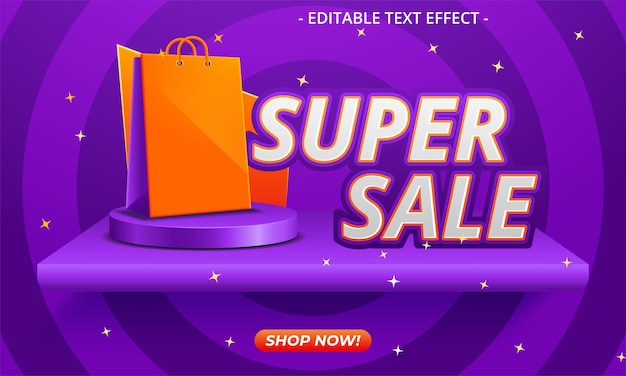 Vector illustration super sale banner template design