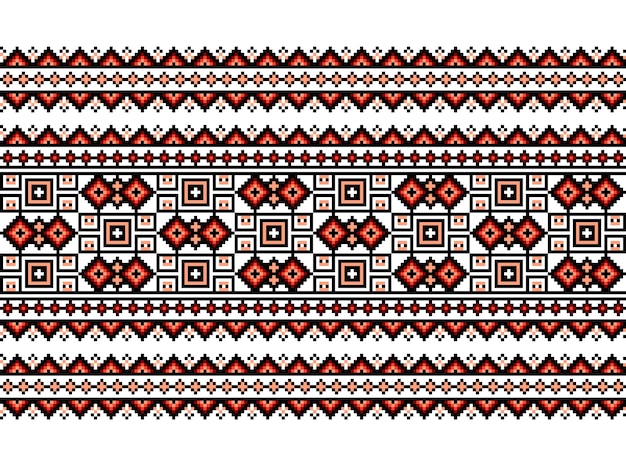 Free vector vector illustration of ukrainian folk seamless pattern ornament. ethnic ornament. border element. traditional ukrainian, belarusian folk art knitted embroidery pattern - vyshyvanka