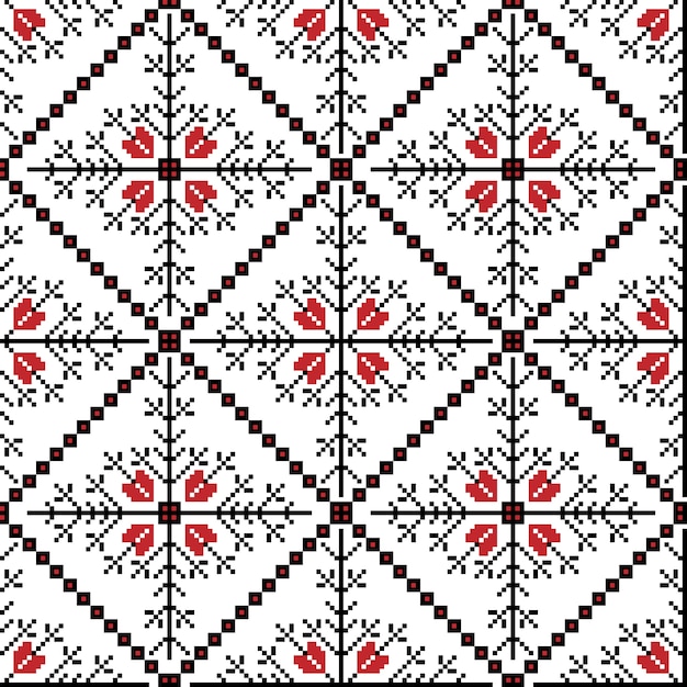 Free vector vector illustration of ukrainian folk seamless pattern ornament. ethnic ornament. border element. traditional ukrainian, belarusian folk art knitted embroidery pattern - vyshyvanka