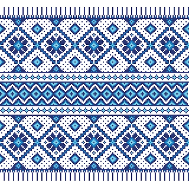 Free vector vector illustration of ukrainian folk seamless pattern ornament. ethnic ornament. border element. traditional ukrainian, belarusian folk art knitted embroidery pattern - vyshyvanka