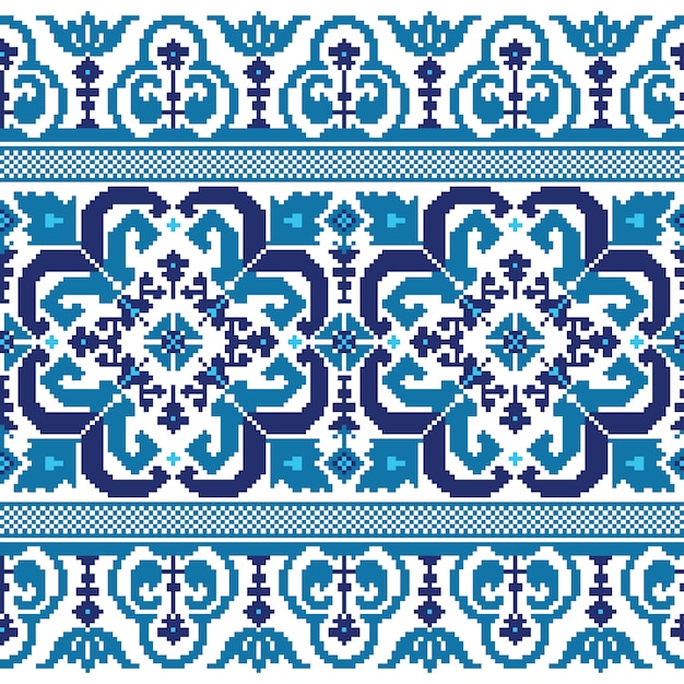 Free vector vector illustration of ukrainian folk seamless pattern ornament. ethnic ornament. border element. traditional ukrainian, belarusian folk art knitted embroidery pattern - vyshyvanka