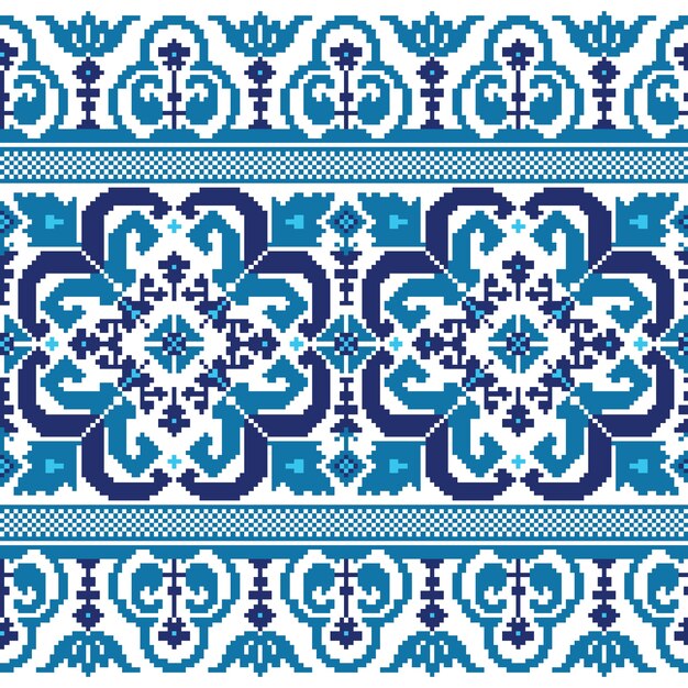 vector illustration of ukrainian folk seamless pattern ornament. ethnic ornament. border element. traditional ukrainian, belarusian folk art knitted embroidery pattern - vyshyvanka