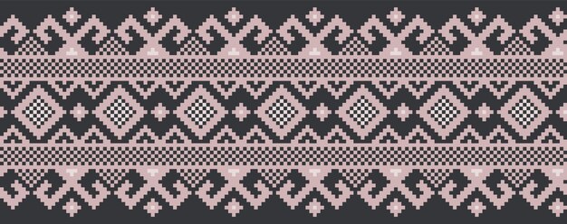 ウクライナの民謡のシームレスなパターンの飾りのベクトル図民族の飾りボーダー要素伝統的なウクライナのベラルーシの民芸ニット刺繡パターンVyshyvanka