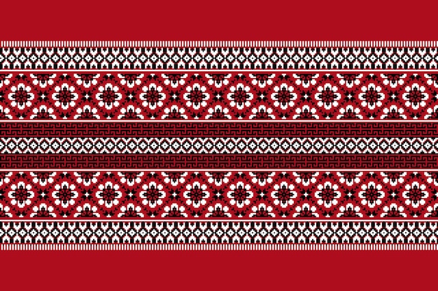 Vector illustration of Ukrainian folk seamless pattern ornament Ethnic ornament Border element Traditional Ukrainian Belarusian folk art knitted embroidery pattern Vyshyvanka
