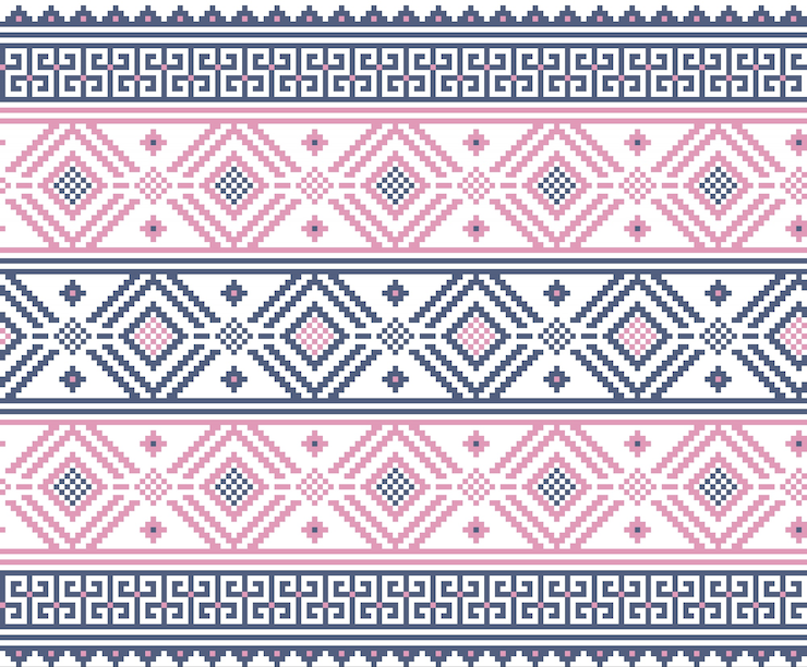Free Vector vector illustration of ukrainian folk seamless pattern ornament. ethnic ornament. border element. traditional ukrainian, belarusian folk art knitted embroidery pattern - vyshyvanka