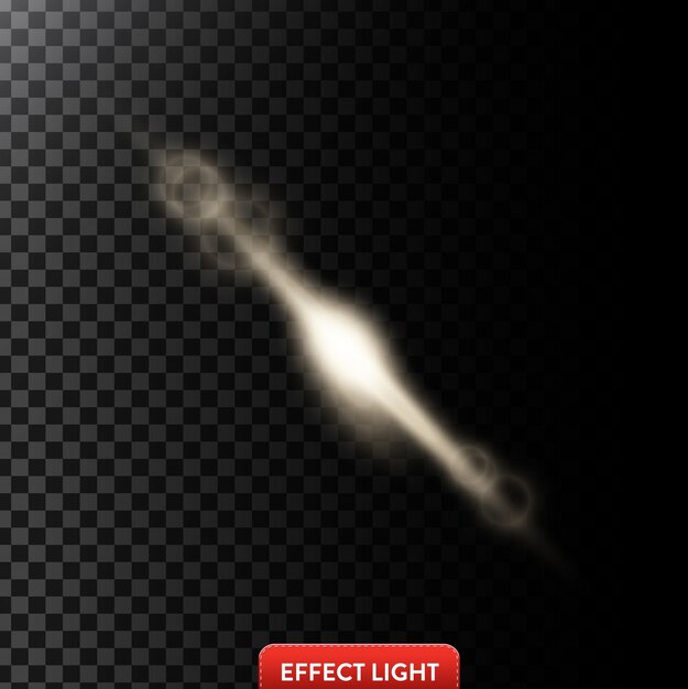 レンズフレアで白く輝く光効果のベクトル図
