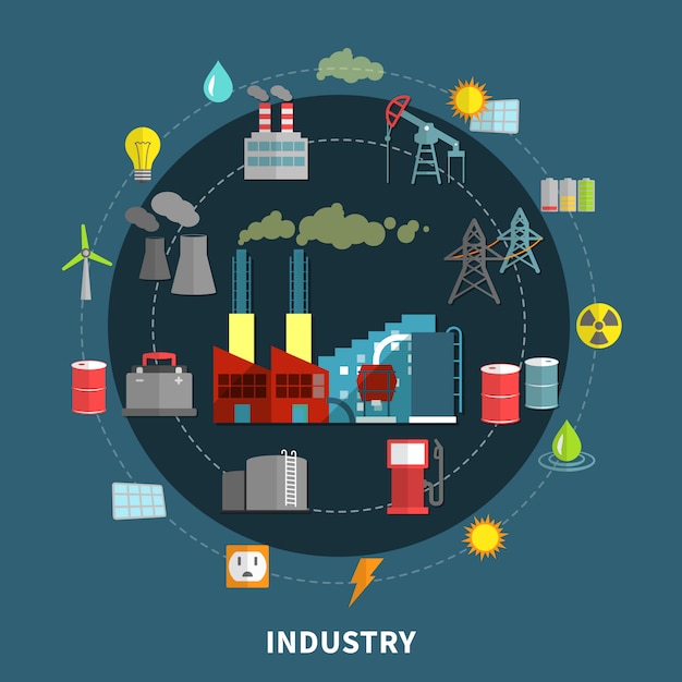 Vector illustration with industry elements