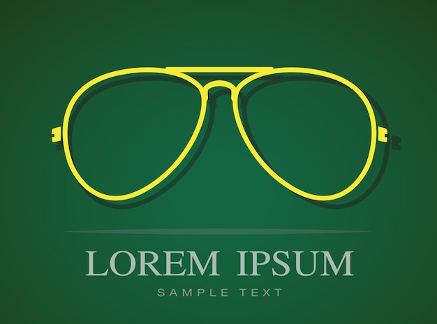 Vector image of glasses on green background.