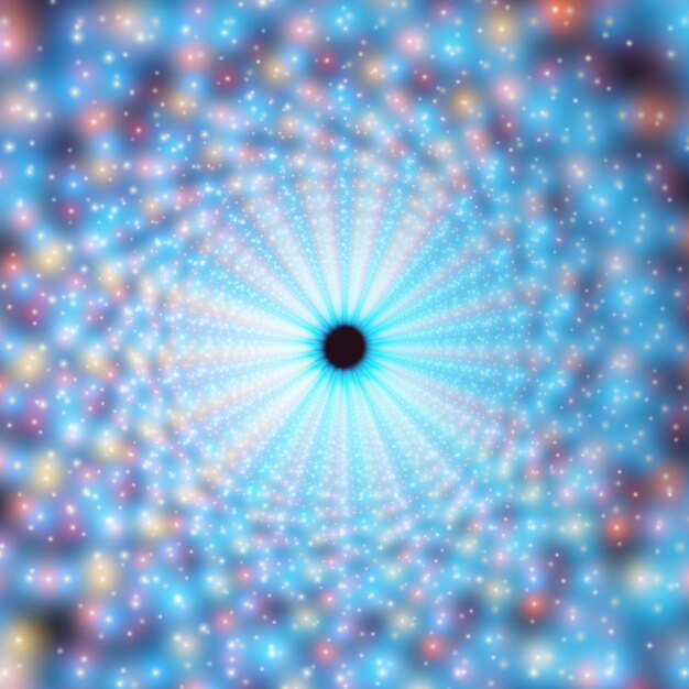 背景に輝くフレアのベクトル無限スワールトンネル。輝点はトンネルセクターを形成します。